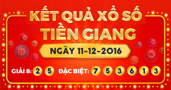 Kết quả xổ số Tiền Giang ngày 11/12/2016