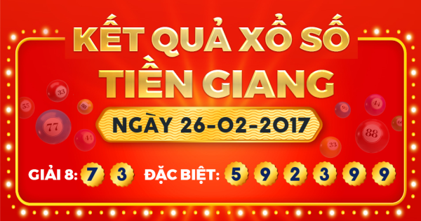 Kết quả xổ số Tiền Giang ngày 26/2/2017