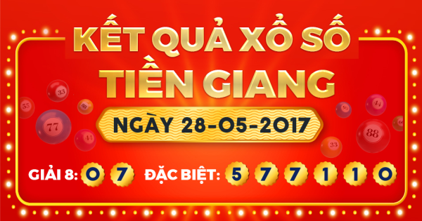 Kết quả xổ số Tiền Giang ngày 28/5/2017