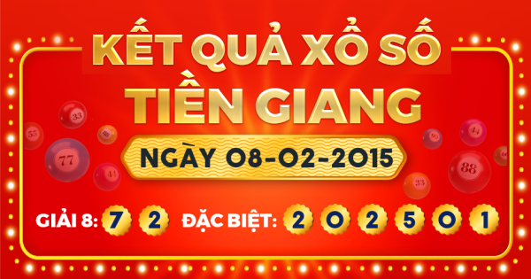 Kết quả xổ số Tiền Giang ngày 8/2/2015