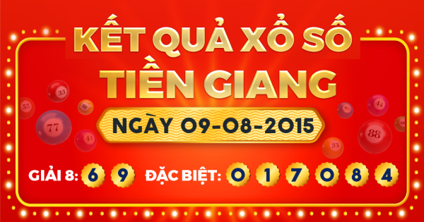 Kết quả xổ số Tiền Giang ngày 9/8/2015
